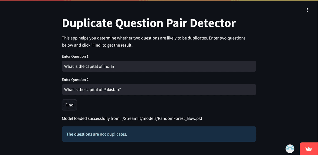 Duplicate Question Detection on Quora